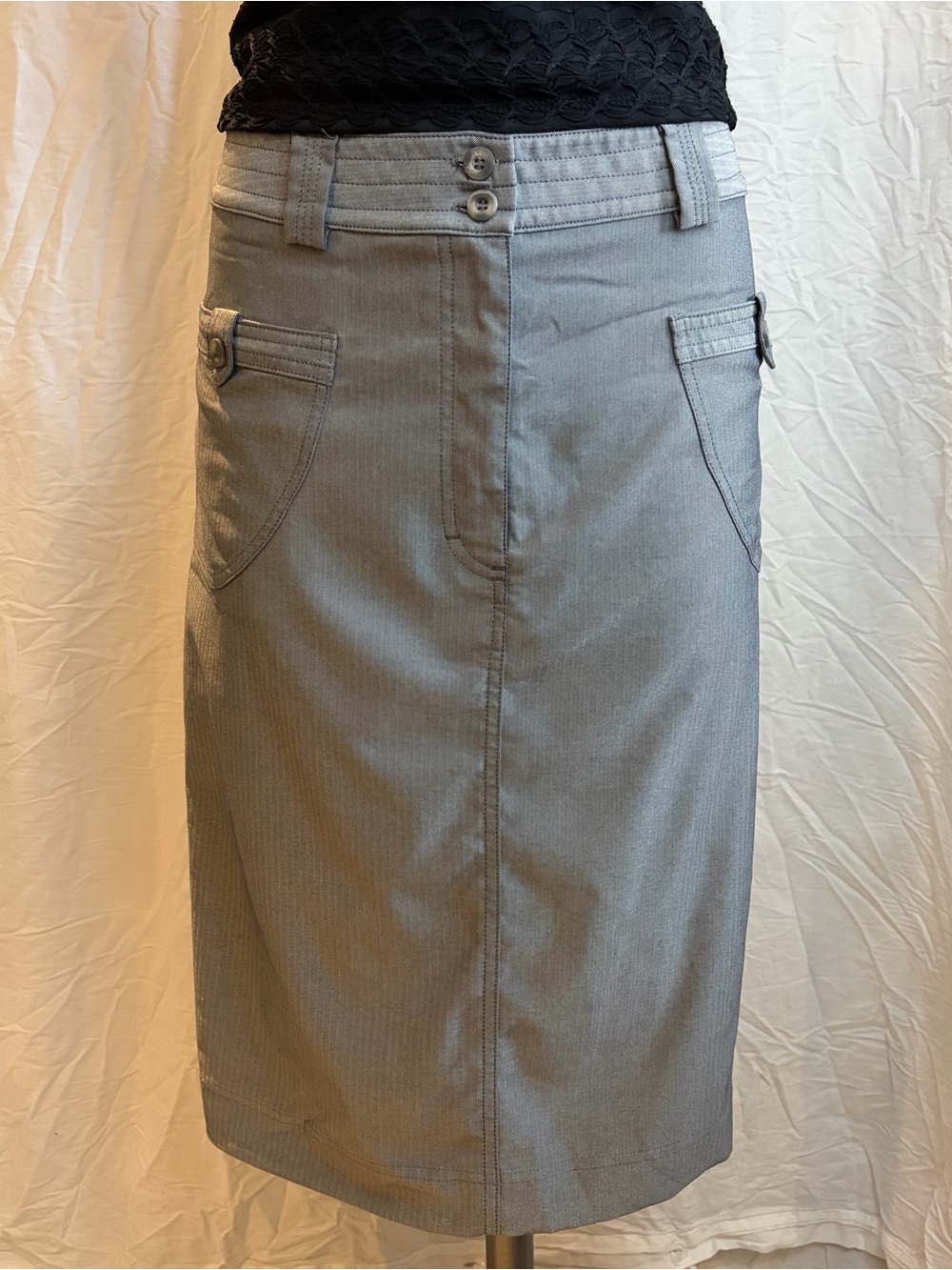 Grey utility Tilley midi skirt